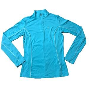 BOGNER Womens Quarter 1/4 Zip Pullover Light Blue Ski Jacket Midlayer Size ML 40